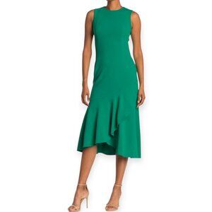 Calvin Klein Emerald Green Asymmetrical Midi Dress – Size 8 – NWT